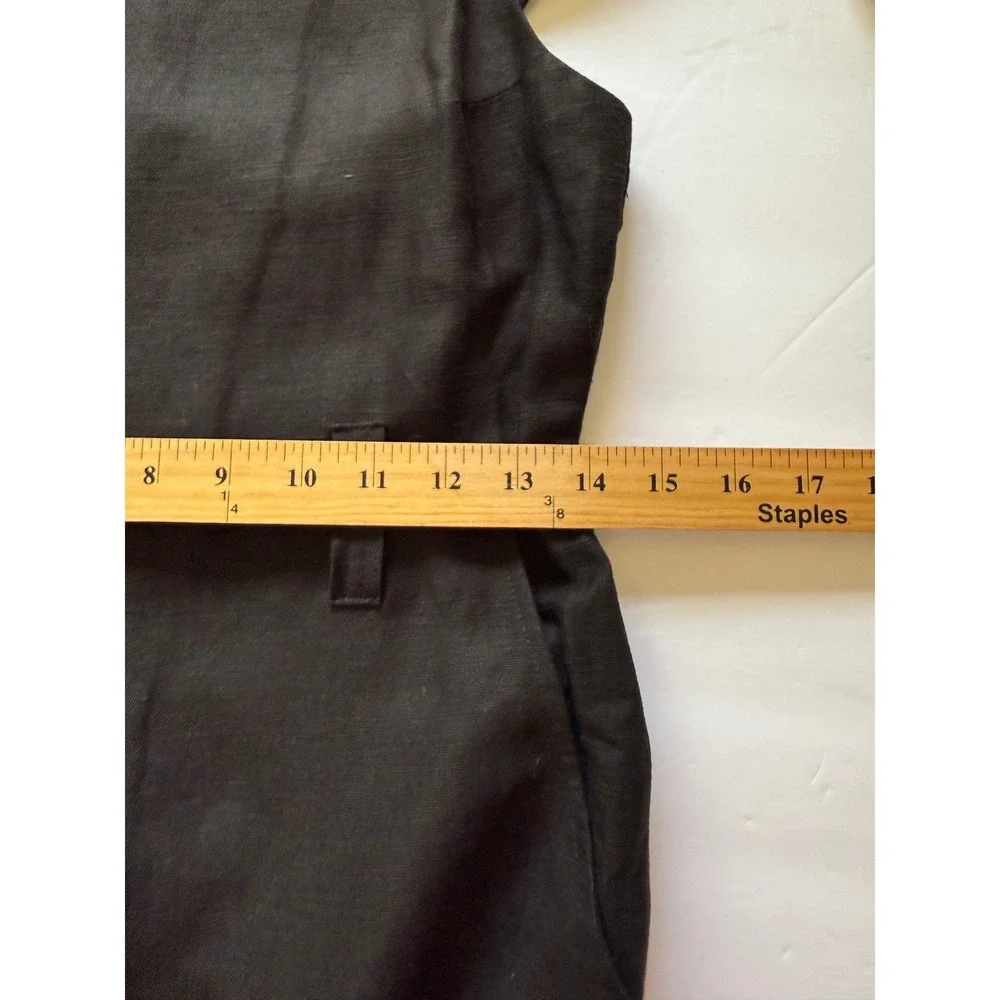 Reformation Black Linen Blend Wide Leg Jumpsuit Square Neck Sleeveless Size XS